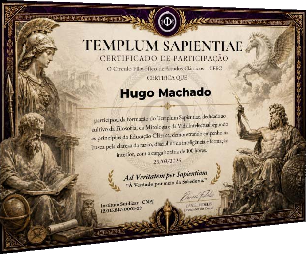 Modelo do certificado do Templum Sapientiae